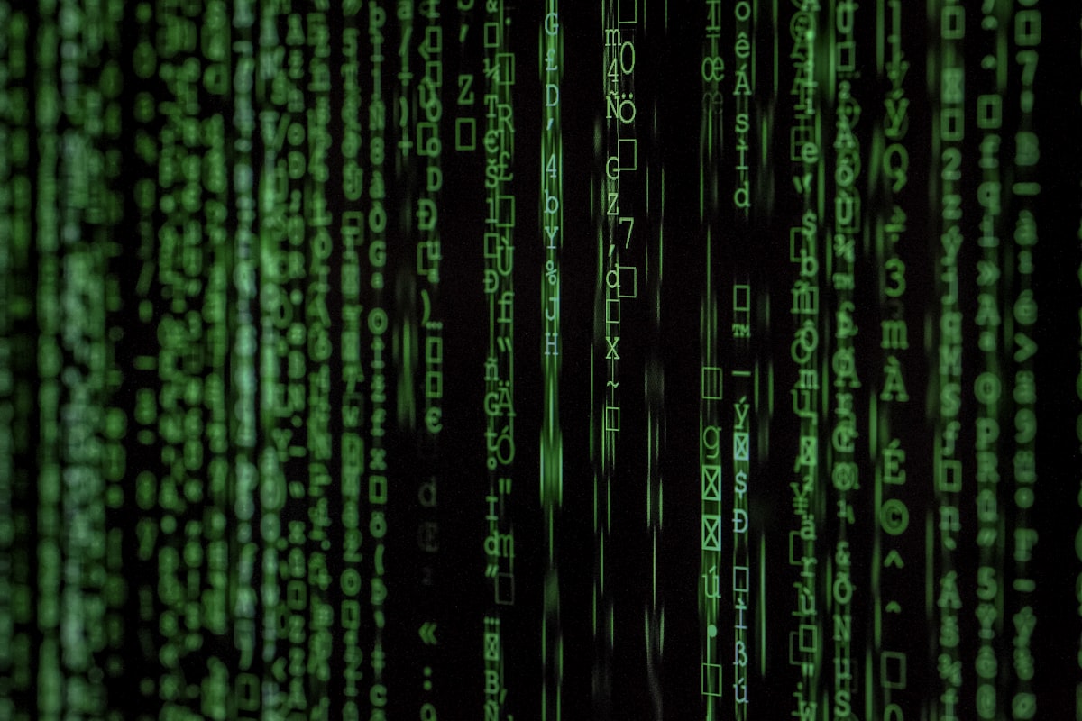 Computer screen with data and numbers