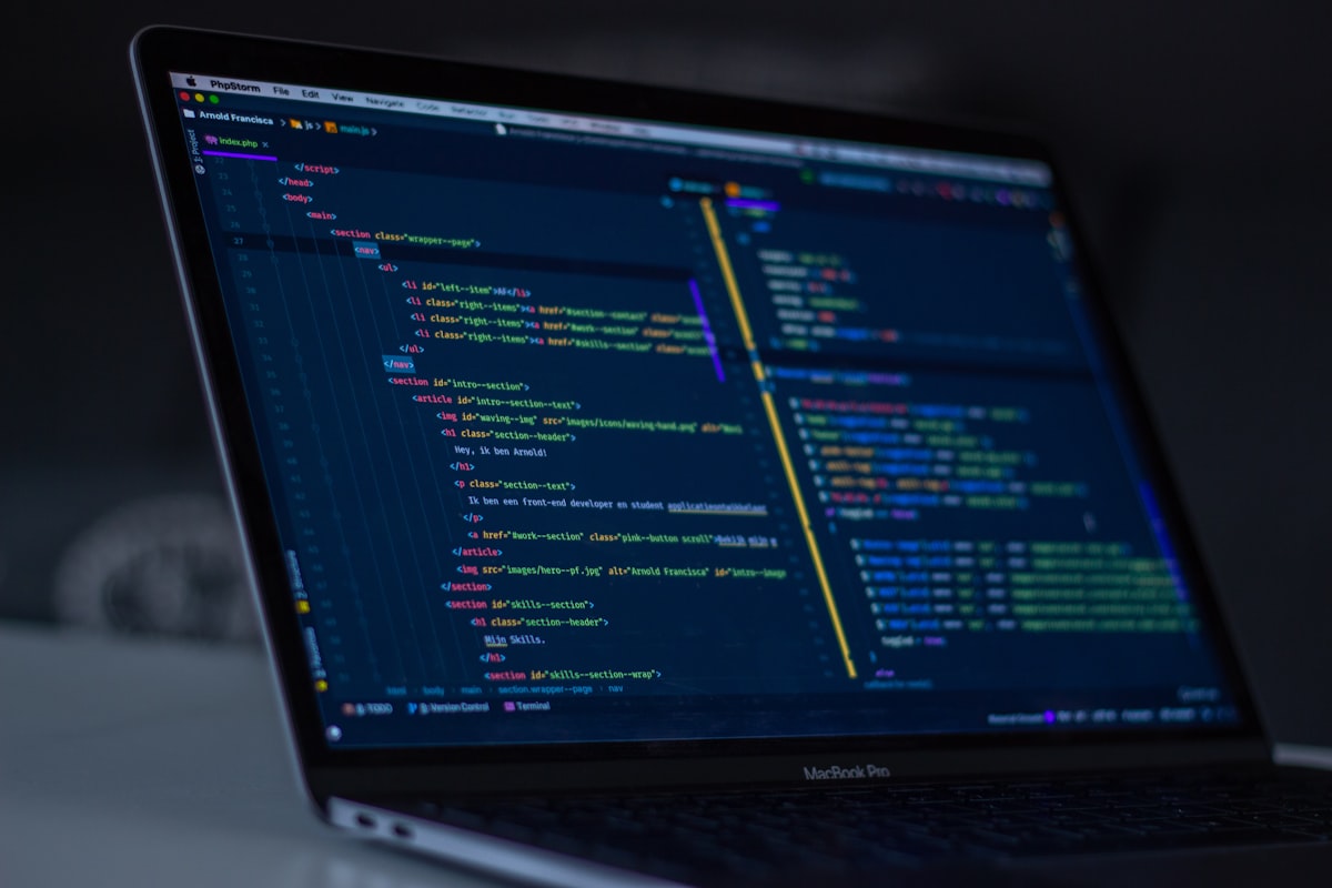 Computer coding screenshot